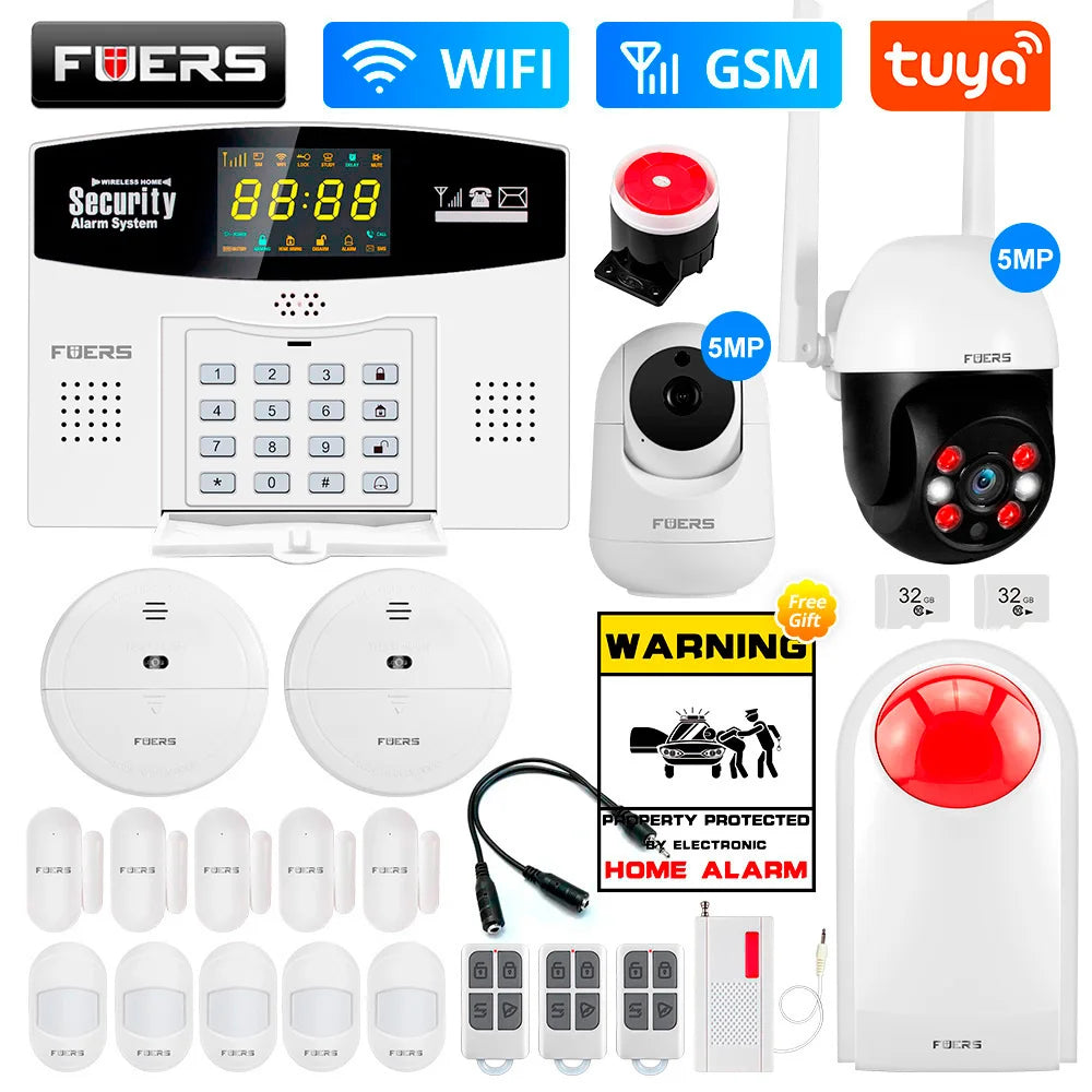 Fuers Tuya Smart WiFi 4G/2G GSM Alarm System