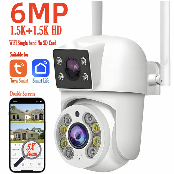 Tuya 8MP WiFi PTZ Dual Lens Security Camera