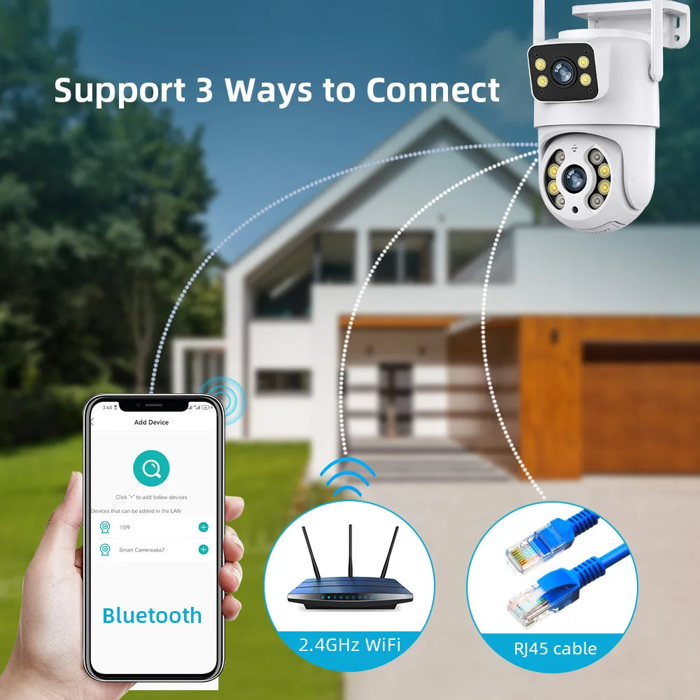 Tuya 8MP WiFi PTZ Dual Lens Security Camera