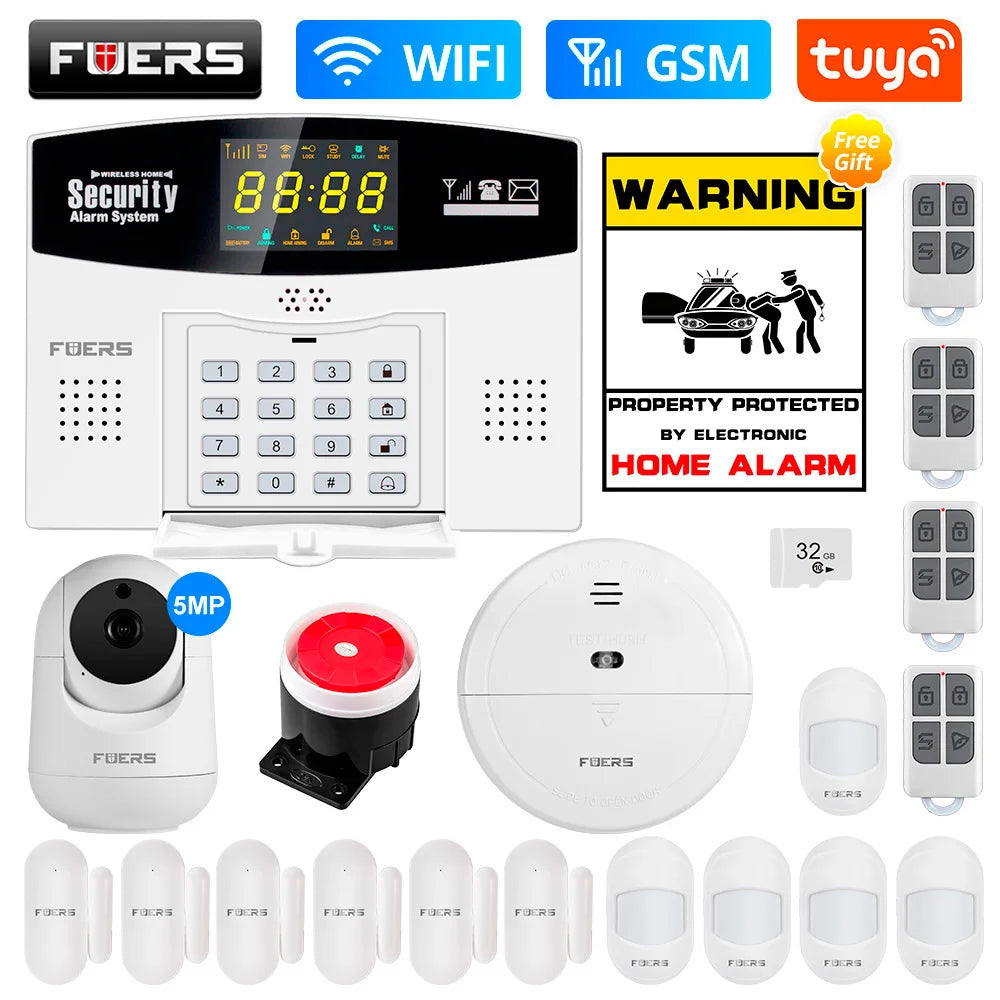 Fuers Tuya Smart WiFi 4G/2G GSM Alarm System