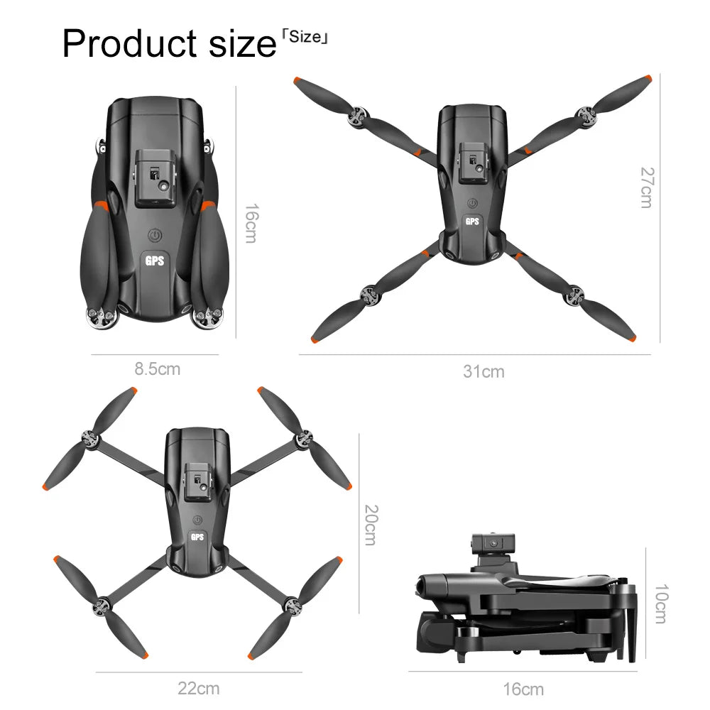 V198MAX 8K FPV Drone with Brushless Motor & Obstacle Avoidance