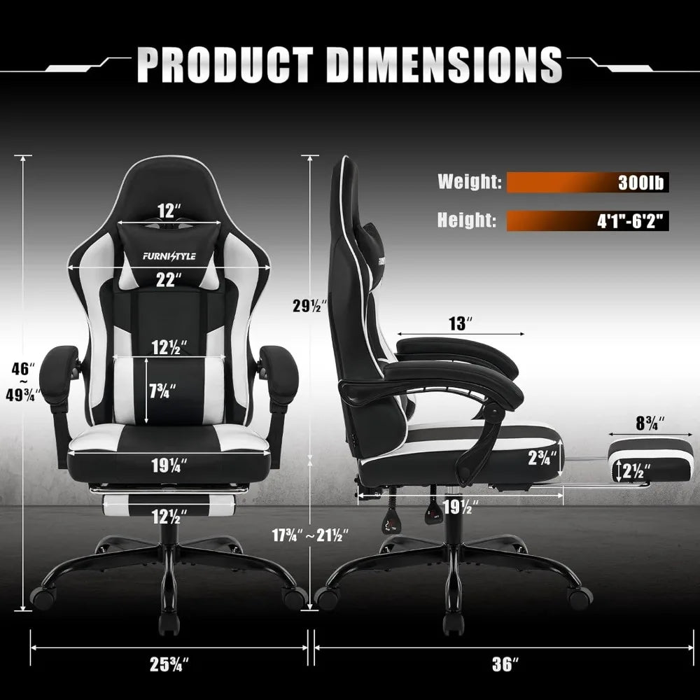 Gaming Chair with Footrest