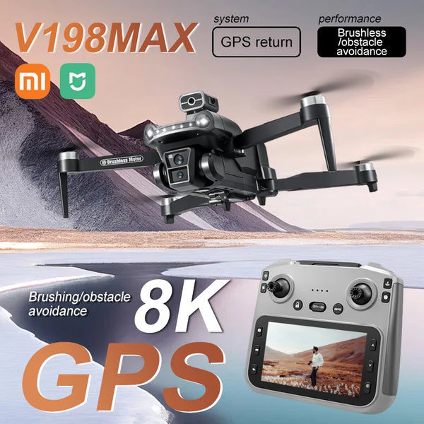 V198MAX 8K FPV Drone with Brushless Motor & Obstacle Avoidance