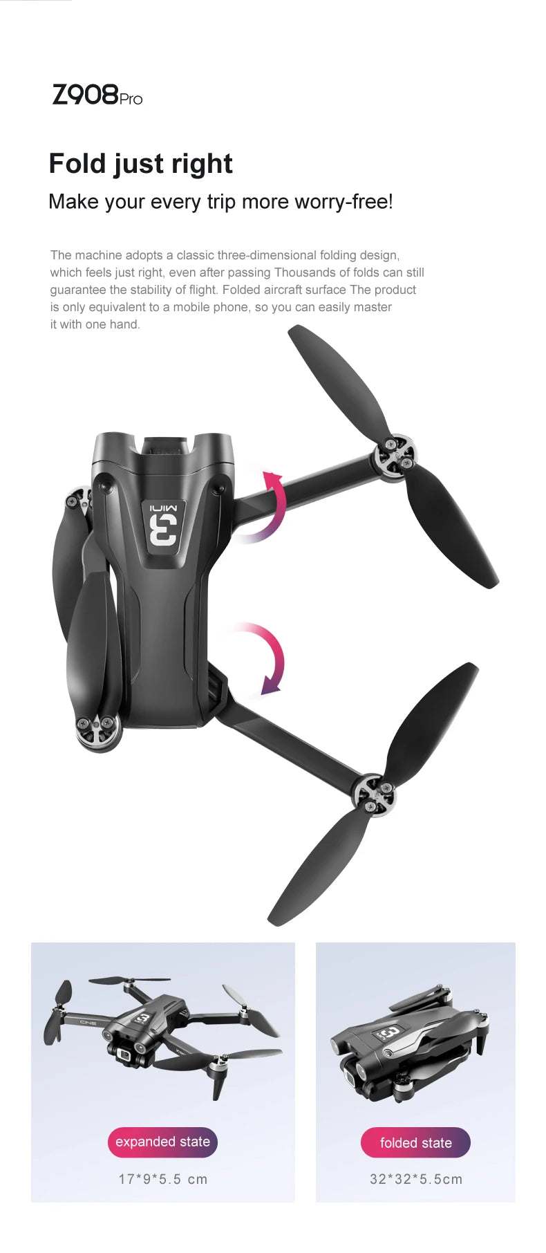 Z908 Pro Max 4K Brushless Drone with Obstacle Avoidance & FPV