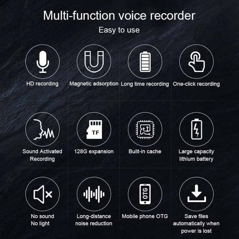 Mini Voice Activated Recorder with 500 Hours Storage
