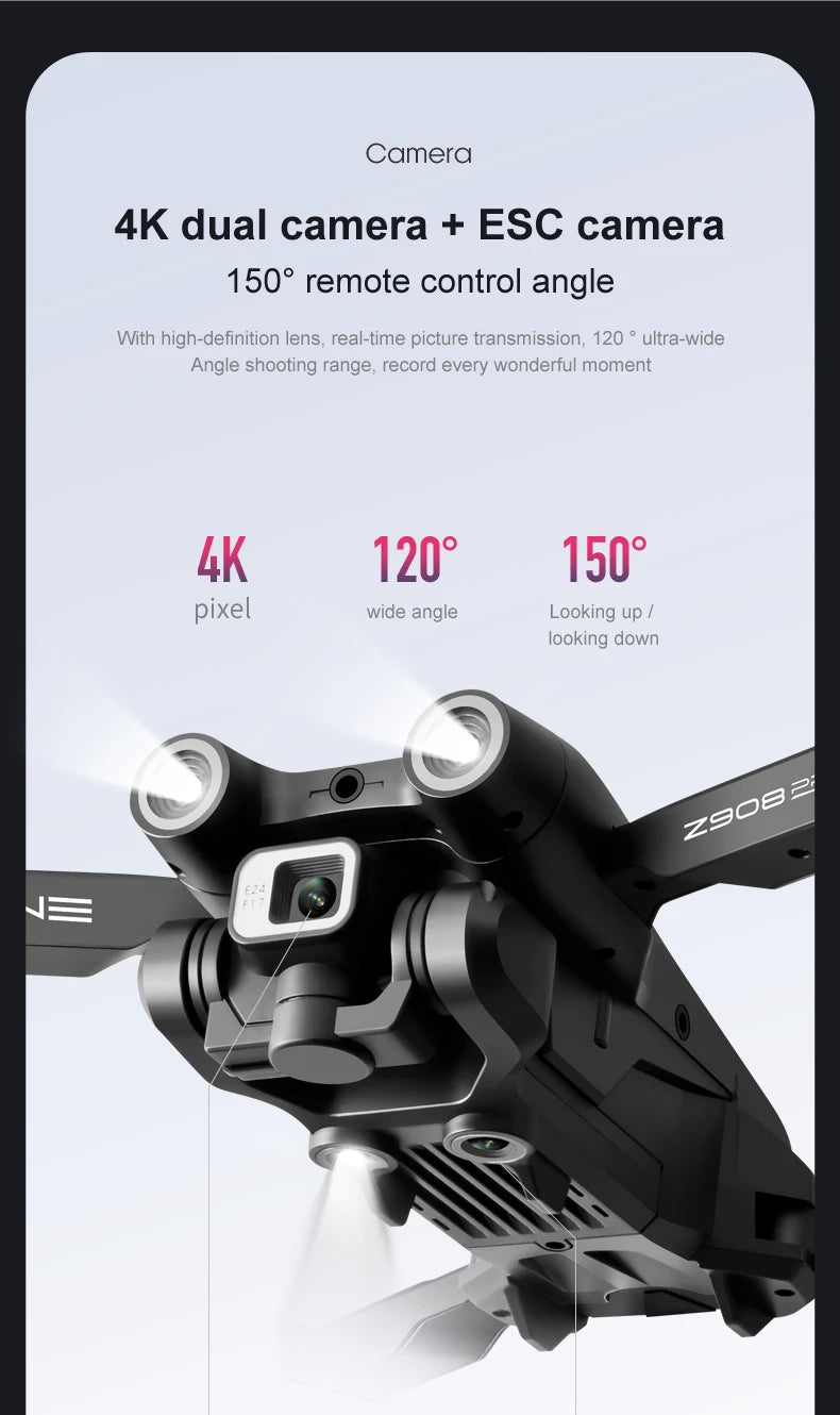 Z908 Pro Max 4K Brushless Drone with Obstacle Avoidance & FPV