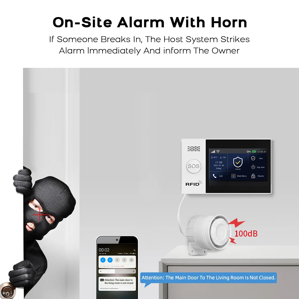 GauTone TUYA WiFi 4G GSM Alarm System