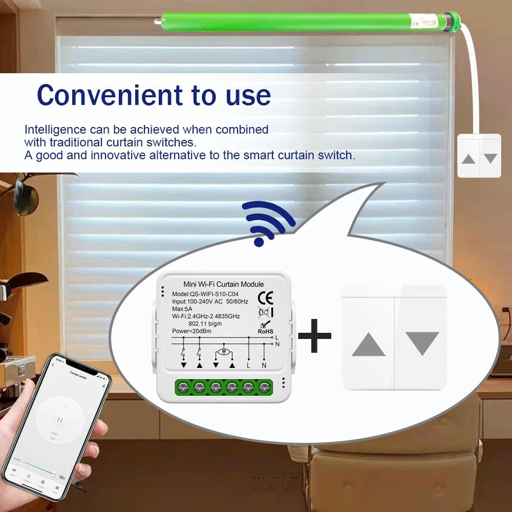 Tuya WiFi Zigbee Smart Curtain Switch Module for Alexa & Google Home