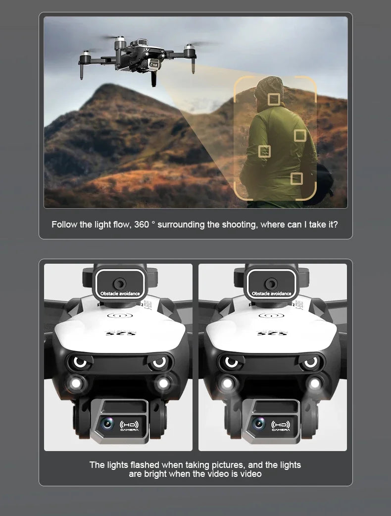 S2S Mini 8K Drone with Obstacle Avoidance & Brushless Motor