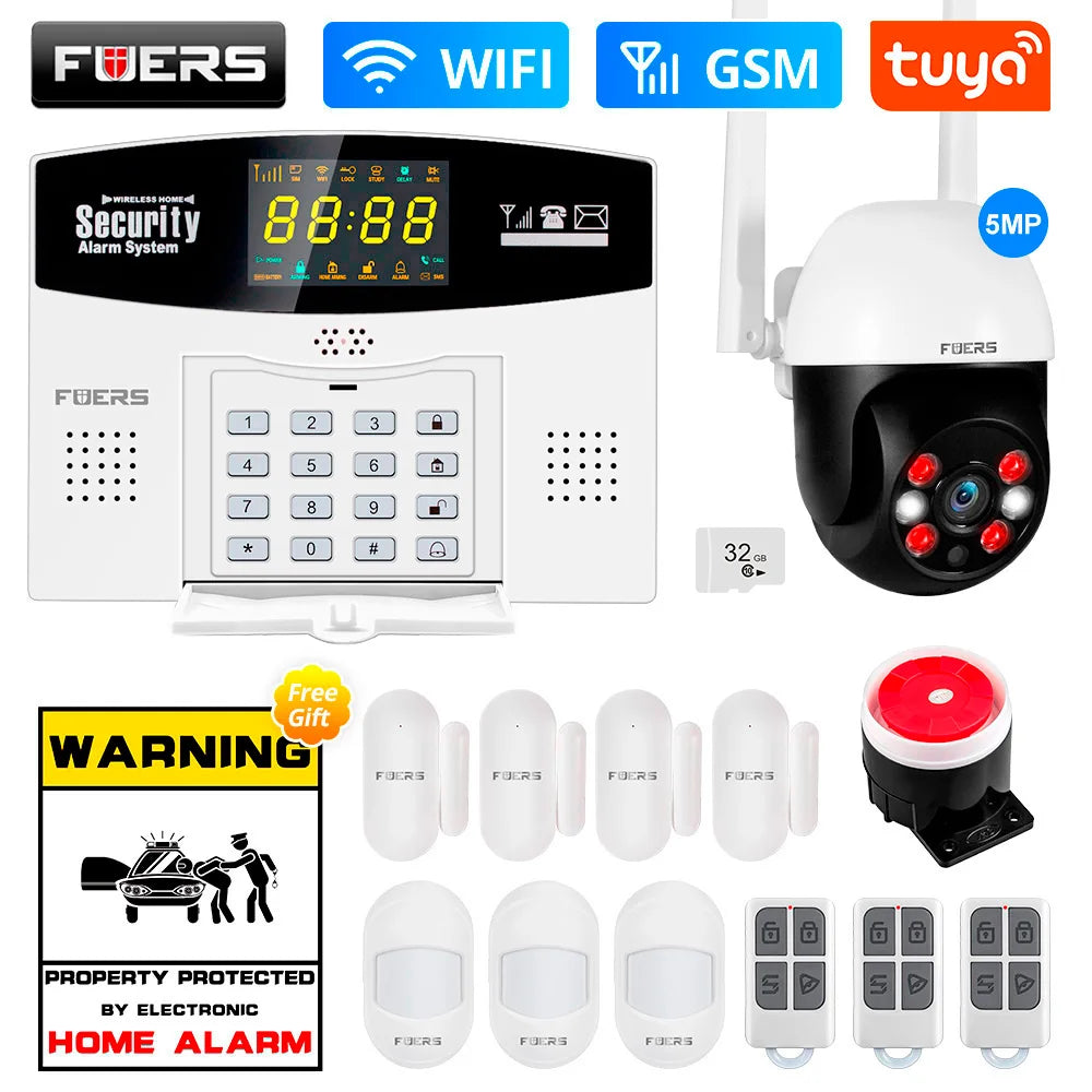 Fuers Tuya Smart WiFi 4G/2G GSM Alarm System