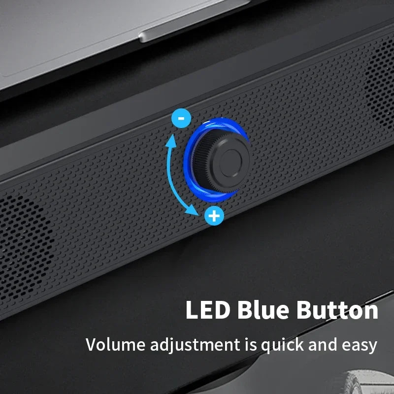 Bluetooth PC Soundbar Speaker with USB Power & Surround Audio