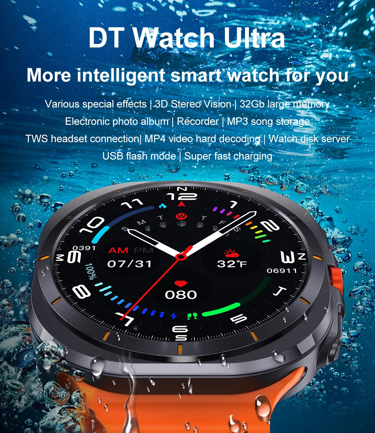 2025 DT Watch 7 Ultra Smartwatch 47mm AMOLED GPS NFC 32GB