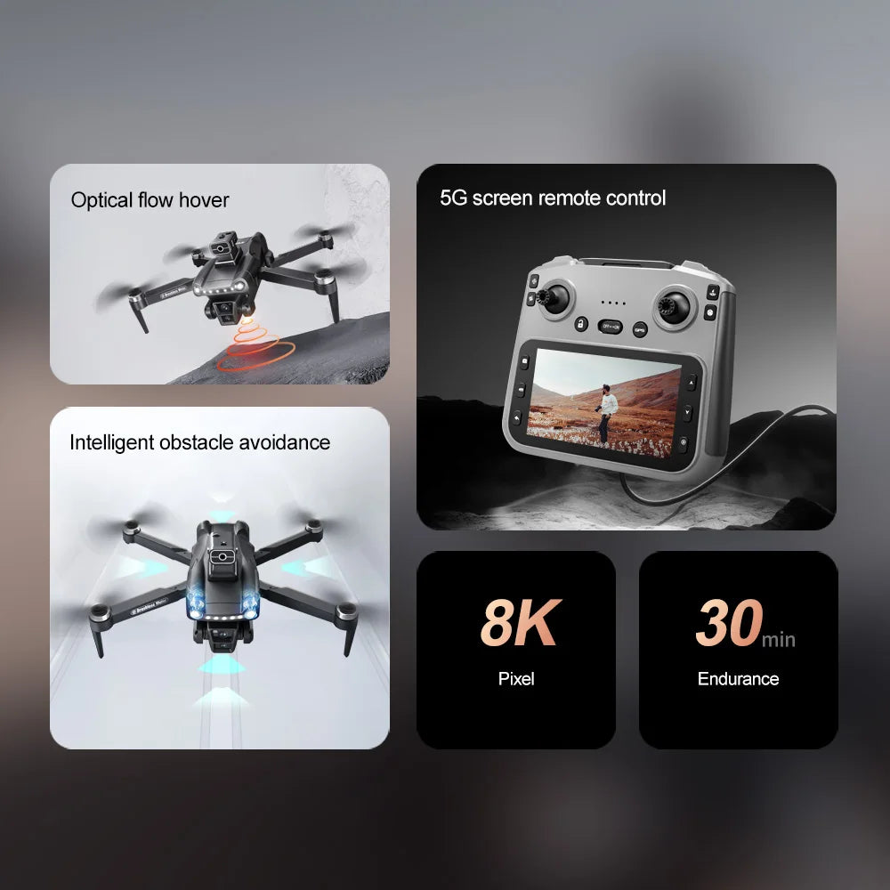 V198MAX 8K FPV Drone with Brushless Motor & Obstacle Avoidance