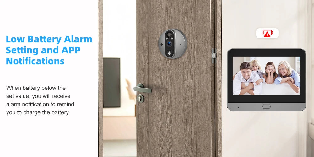 3MP Smart Life Tuya WiFi Doorbell Peephole Camera