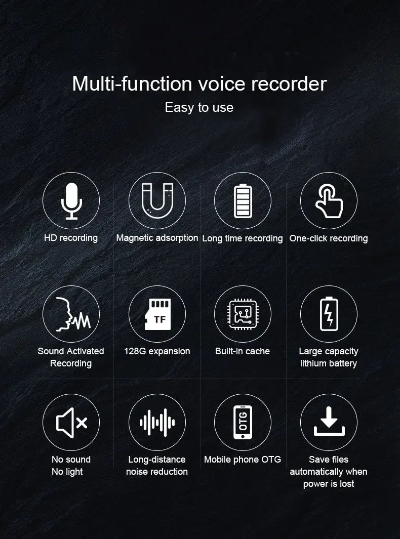 Mini Voice Activated Recorder with 500 Hours Storage