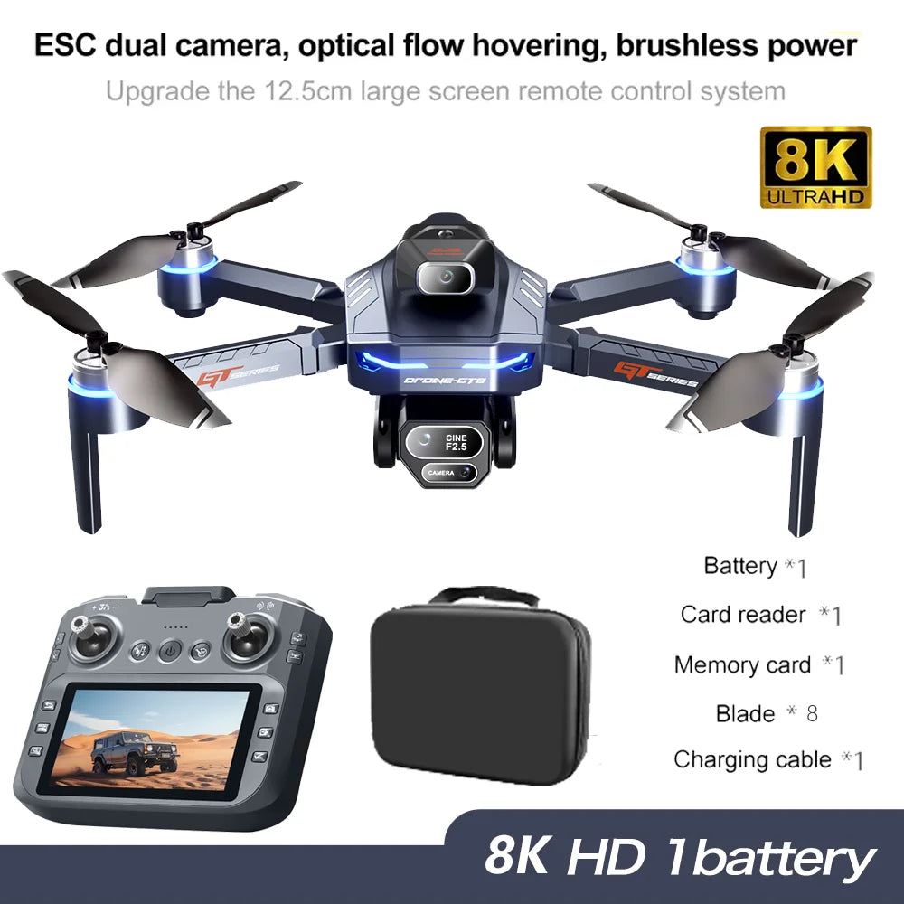 GT8 8K Dual Camera GPS Drone with Brushless Motor & FPV 2025
