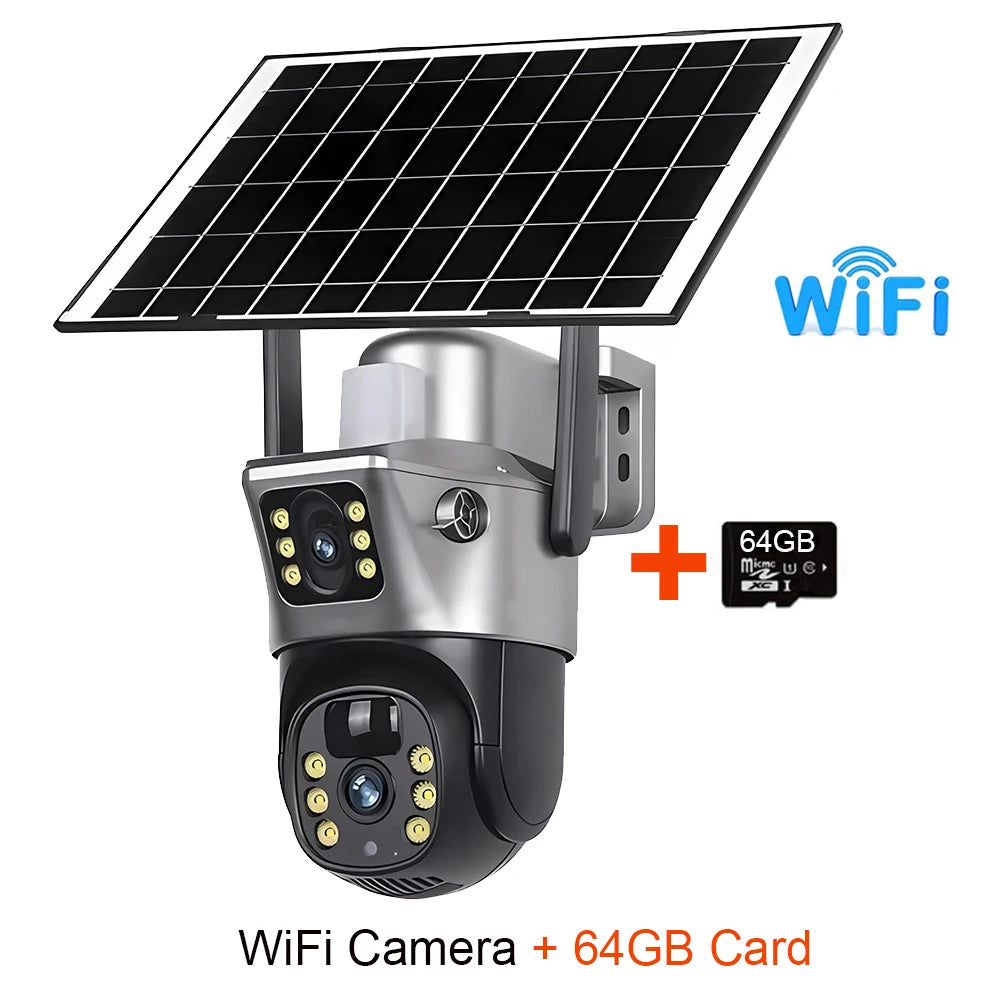 4G/WiFi Solar 4K Dual Lens Outdoor IP Camera with Night Vision