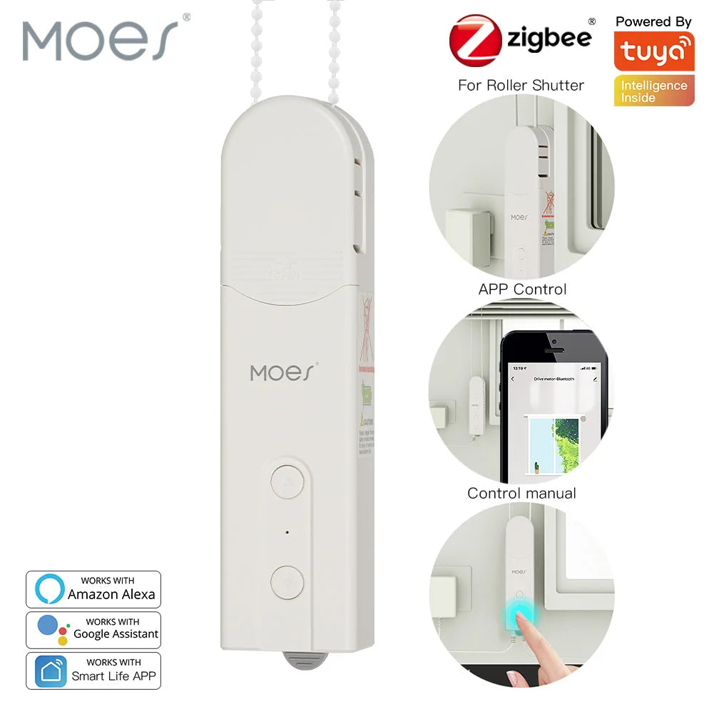 Zigbee Smart Roller Blinds Motor with Tuya App & Voice Control