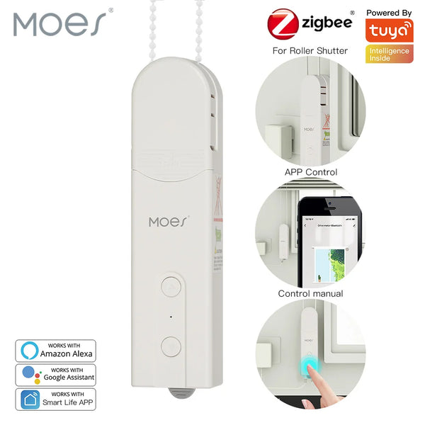 Zigbee Smart Roller Blinds Motor with Tuya App & Voice Control